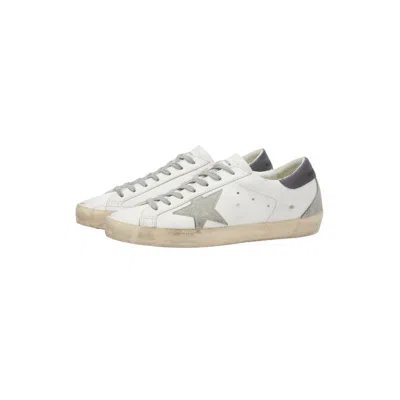 Golden Goose Men Super Star Leather Upper And Heel Suede Star And Spur In White