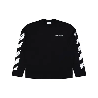 Off-white Ink Arrow 90 S Cotton Long Sleeve T-shirt In Black