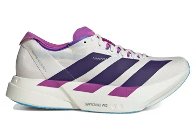 Pre-owned Adidas Originals Adizero Adios Pro 4 White Purple (women's) Sneakers In Core White/collegiate Purple/semi Blue Burst