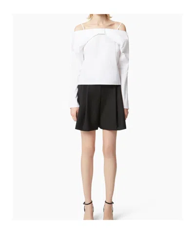 Nina Ricci Strap Detail Off-shoulder Shirt In White