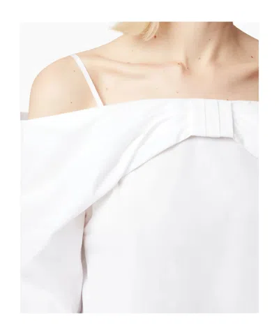 Nina Ricci Strap Detail Off-shoulder Shirt In White
