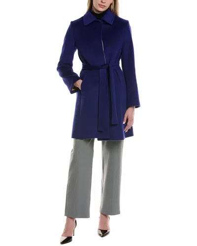 Fleurette Wool-blend Coat In Blue