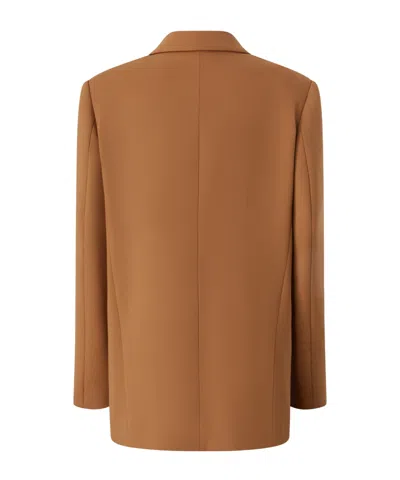 Pinko Double-breasted Suit Jacket In Brown