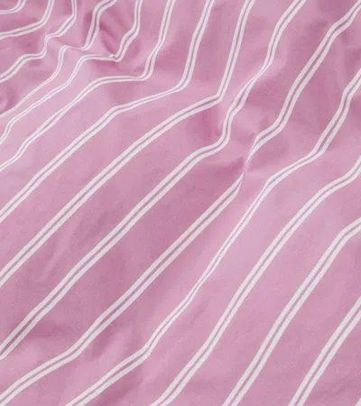 Tekla Striped Percale Pillowcase In Pink