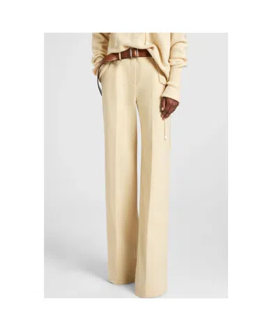 Ermanno Scervino High Waist Wide Leg Trousers With Belt Loops In Brown