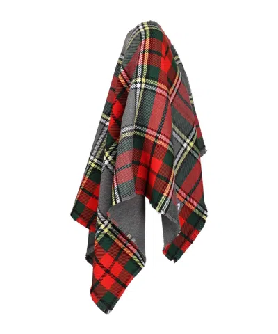 Vivienne Westwood Reversible Tartan Wool Poncho In Multi