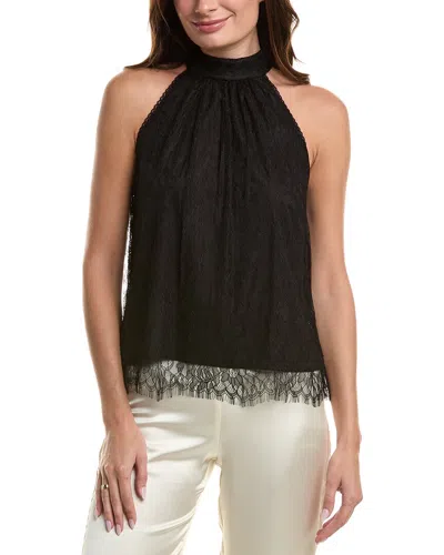 Alice And Olivia Maris Halter-neck Gathered Top In Black