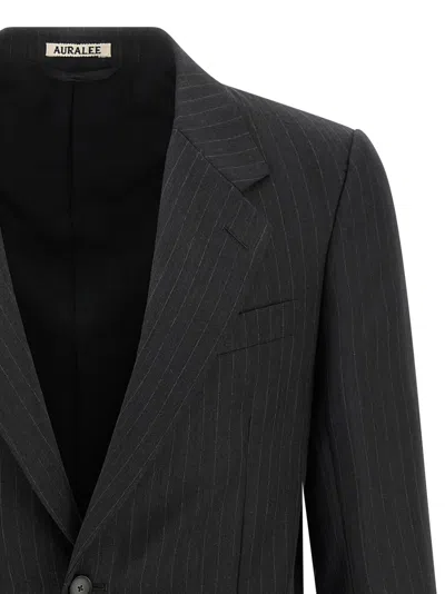 Auralee Pinstripe Blazer In Black