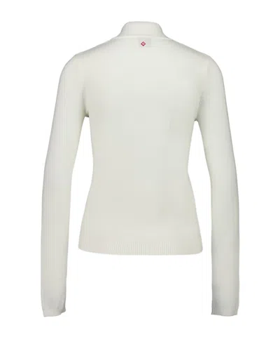 Casablanca V-neck Long-sleeve T-shirt In White