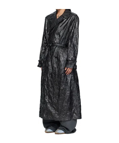 Lu'u Dan Pleated Trench Coat In Black
