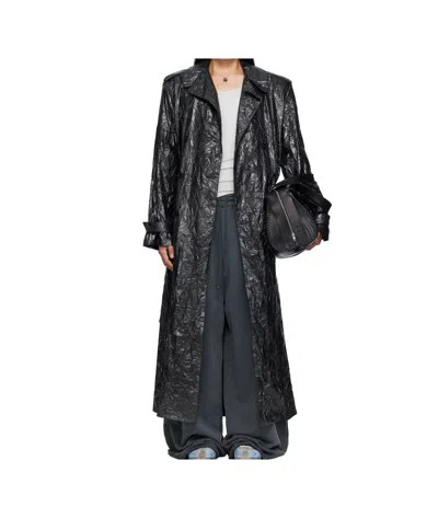 Lu'u Dan Pleated Trench Coat In Black