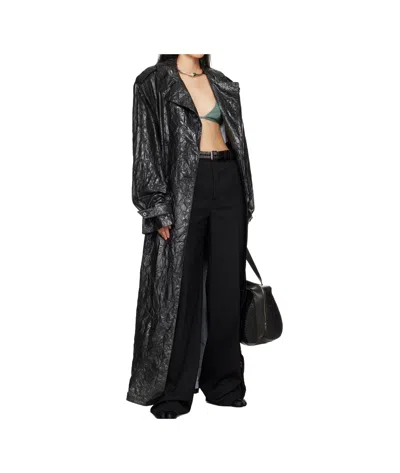 Lu'u Dan Pleated Trench Coat In Black