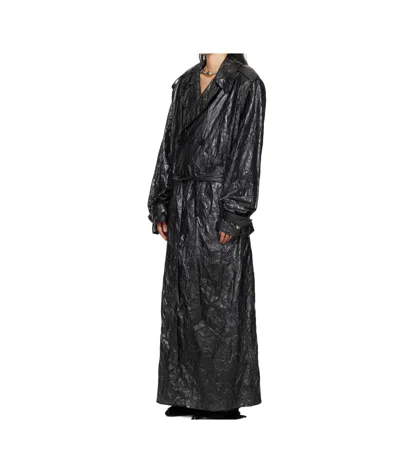 Lu'u Dan Pleated Trench Coat In Black