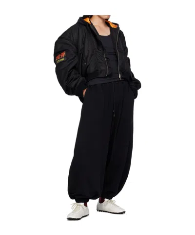 Lu'u Dan Black Distorted Ma1 Bomber Jacket In Black