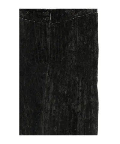 Alysi Wide-leg Velvet Trousers In Black