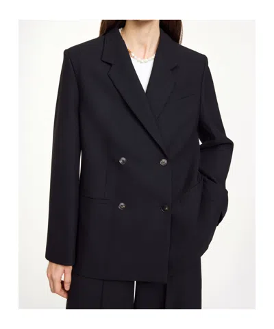 By Malene Birger Ramona Oversized Double-breasted Blazer In Black