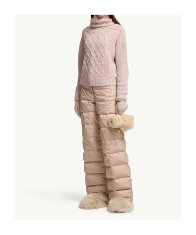 Moncler Wool-blend Cable Knit Sweater In Pink