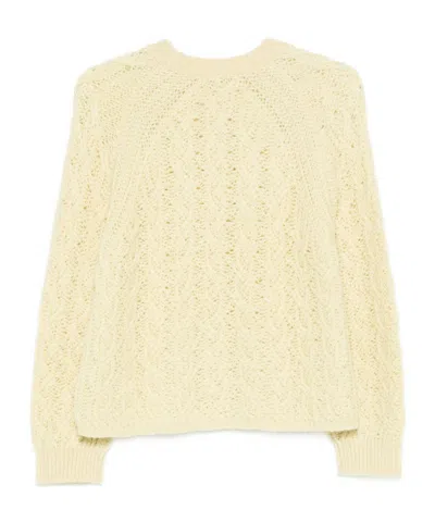 Antonelli Openwork Knitted Sweater In Neutral