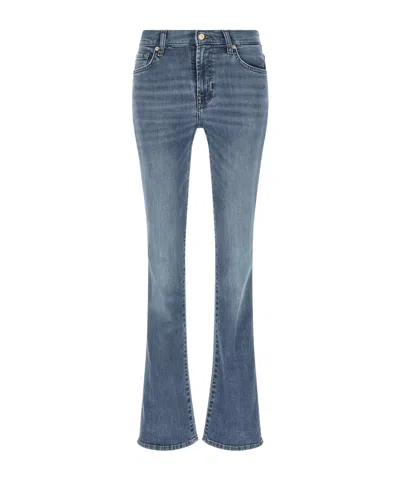 7 For All Mankind Bootcut Denim Trousers With Front And Back Pockets In Blue