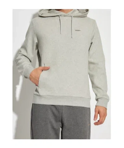 Woolrich Light Grey Hoodie With Adjustable Drawstring In Gray