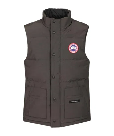 Canada Goose Charcoal Polyester Blend Freestyle Sleeveless Down Jacket In Black