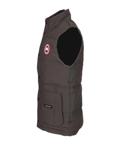 Canada Goose Charcoal Polyester Blend Freestyle Sleeveless Down Jacket In Black