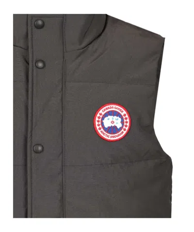 Canada Goose Charcoal Polyester Blend Freestyle Sleeveless Down Jacket In Black