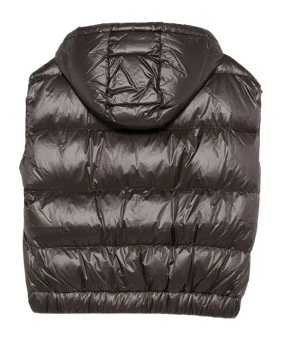 Antonelli Cropped Puffer Jacket With Quilted Design And Adjustable Hood In Black