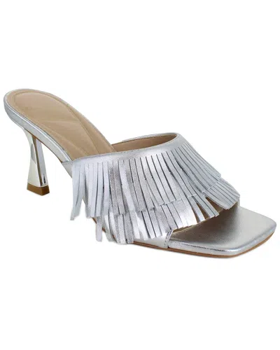 Kenneth Cole New York Women's Darby Fringe Slip On Dress Sandals In Silver