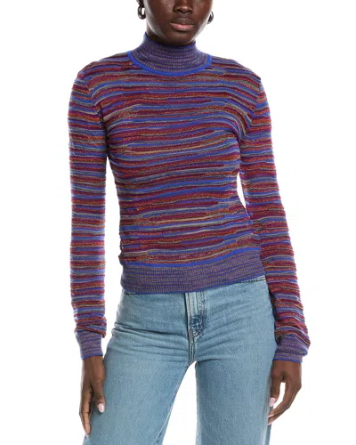 M Missoni Wool-blend Textured Sweater In Blue