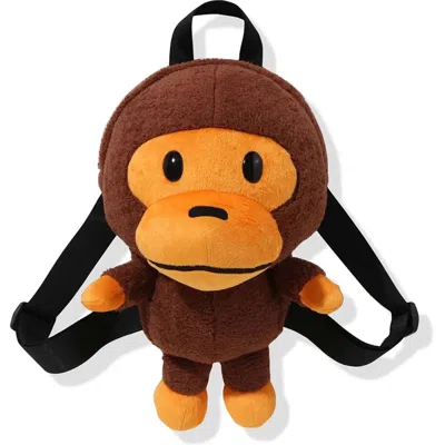 Pre-owned Bape Milo Plush Day Pack (kids) In Brown