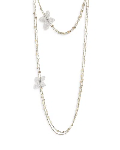 Pasquale Bruni 18k Yellow & White Gold Giardini Segreti Diamond Butterfly Long Statement Necklace, 40 In Metallic