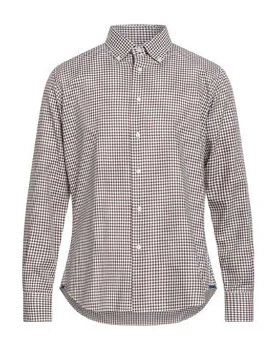 I Sarti Man Shirt Brown Size 17 ½ Cotton In Multi