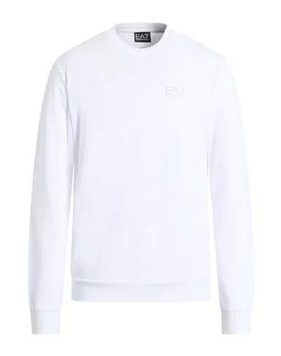 Ea7 Man Sweatshirt Off White Size Xl Cotton, Elastane In White