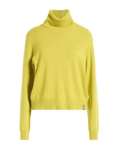 Gaudì Jeans Woman Turtleneck Lime Green Size Xl Polyamide, Viscose, Wool, Cashmere In Yellow