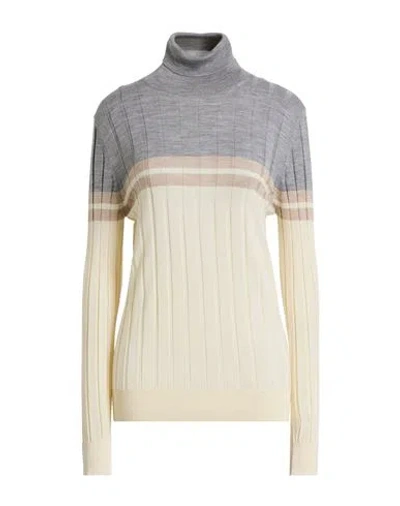 Eleventy Platinum Woman Turtleneck Ivory Size M Wool, Silk In Neutral