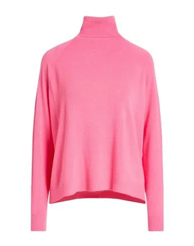 Angela Davis Woman Turtleneck Salmon Pink Size M Viscose, Polyester, Polyamide In Pattern