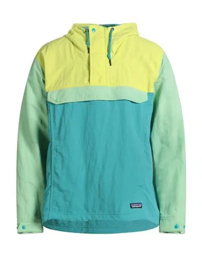Patagonia Man Jacket Light Green Size L Recycled Nylon, Recycled Polyester In Multi