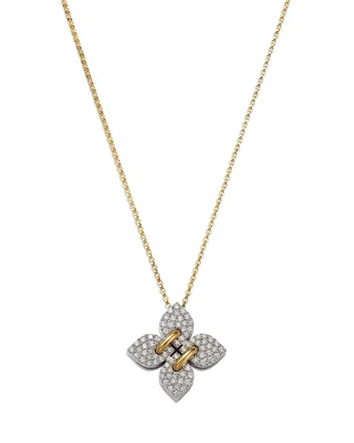 Roberto Coin 18k White & Yellow Gold Love In Verona Diamond Filo Pendant Necklace, 16-18 In Gold