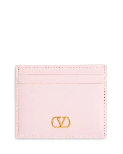 Valentino Vlogo Signature Card Holder In Brown