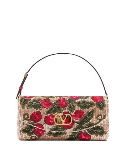 Valentino Beaded Vlogo Top Handle Shoulder Bag In Multi