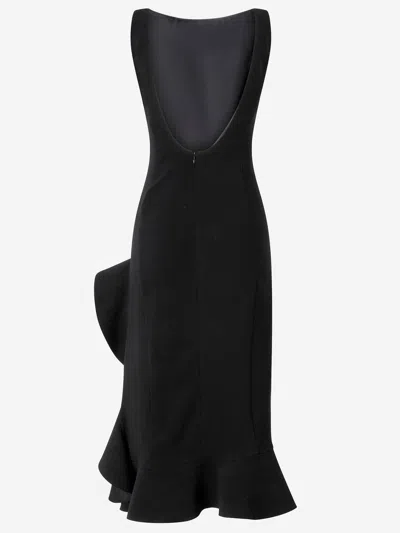 Pinko Ruffled Midi Skirt In Black