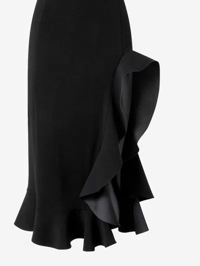 Pinko Ruffled Midi Skirt In Black