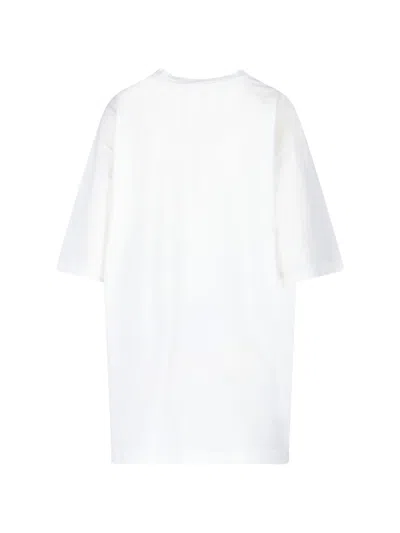 Dolce & Gabbana Women White Crew Neck T-shirt With Maxi Print On The Front In Cotton Woman In White