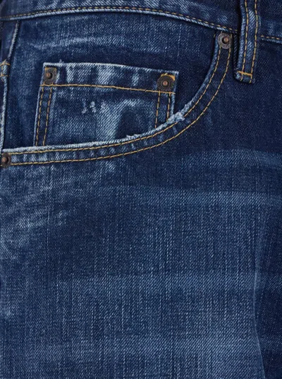 Dsquared2 Blue Jeans With Belt Loops And Logo Patch On The Rear In 470