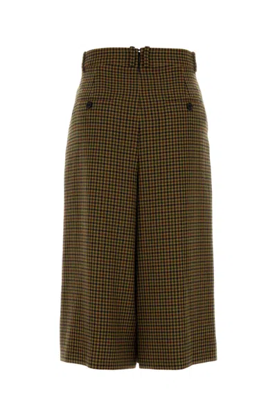 Saint Laurent Gonna Pantalone In Seta E Cashmere In Brown