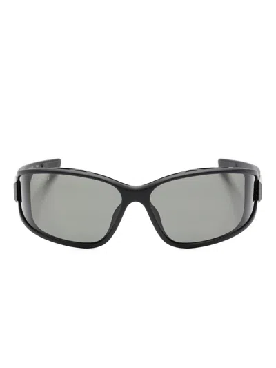Gucci Modern Wraparound Sunglasses Dark Lenses In Black