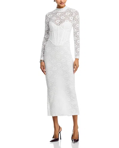 Bardot Carmen Lace Corset Midi Dress In White