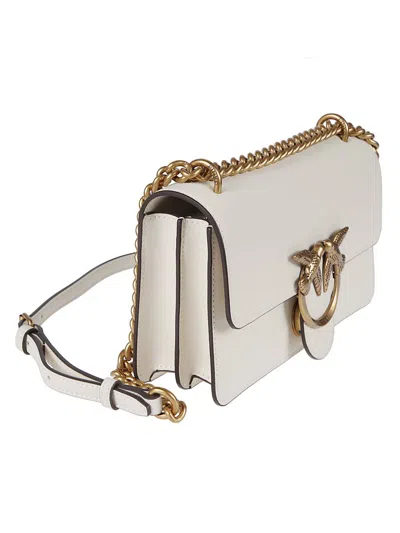 Pinko Compact Rectangular Shoulder Bag In White