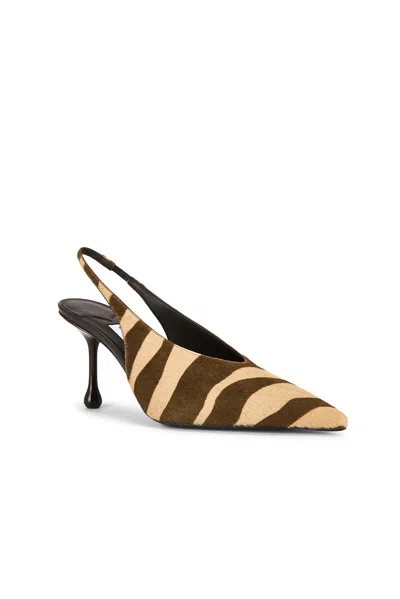 Jimmy Choo Isa 80 Zebra-print Calf Hair Slingback Sandals In Brown